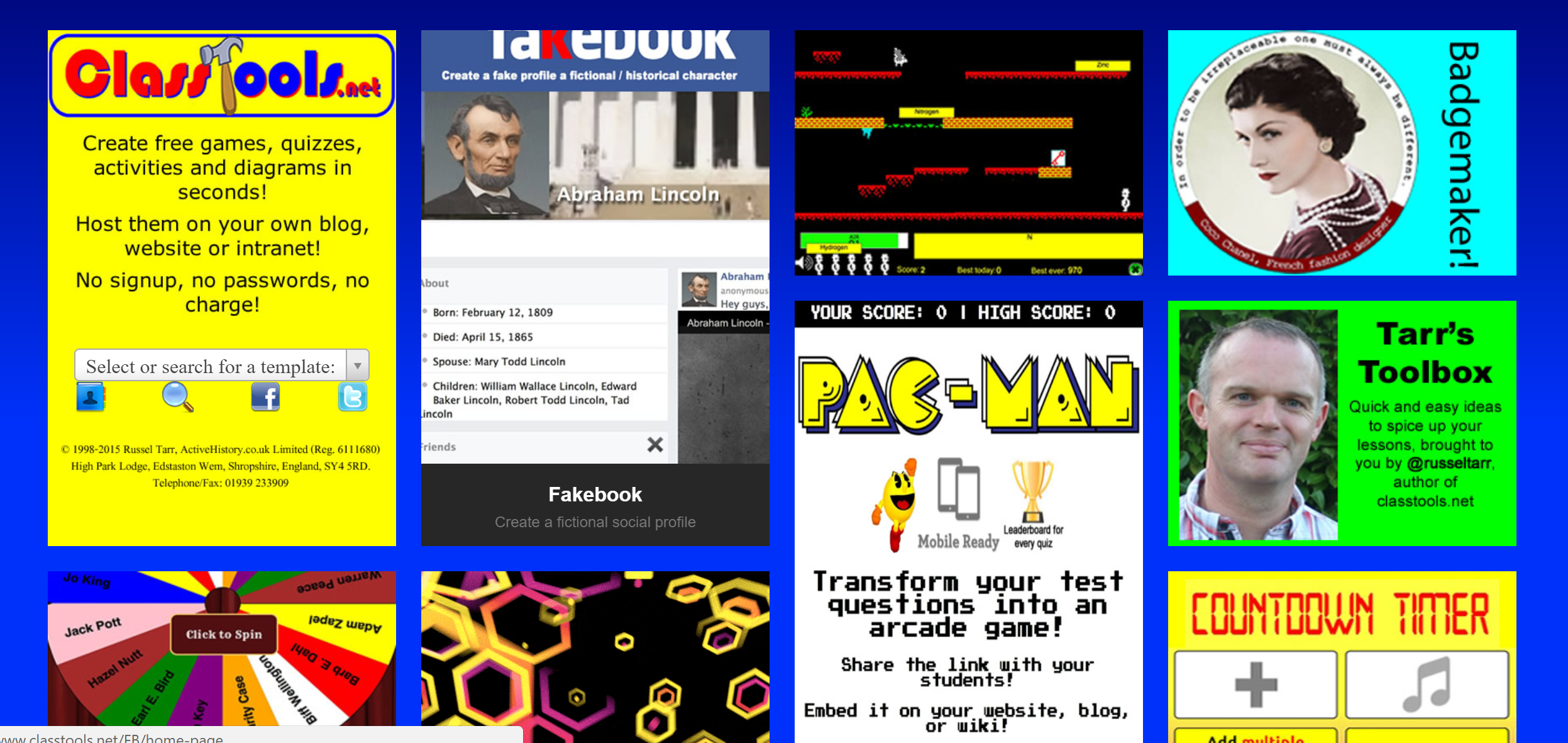 Try ClassTools for Making Educational Games